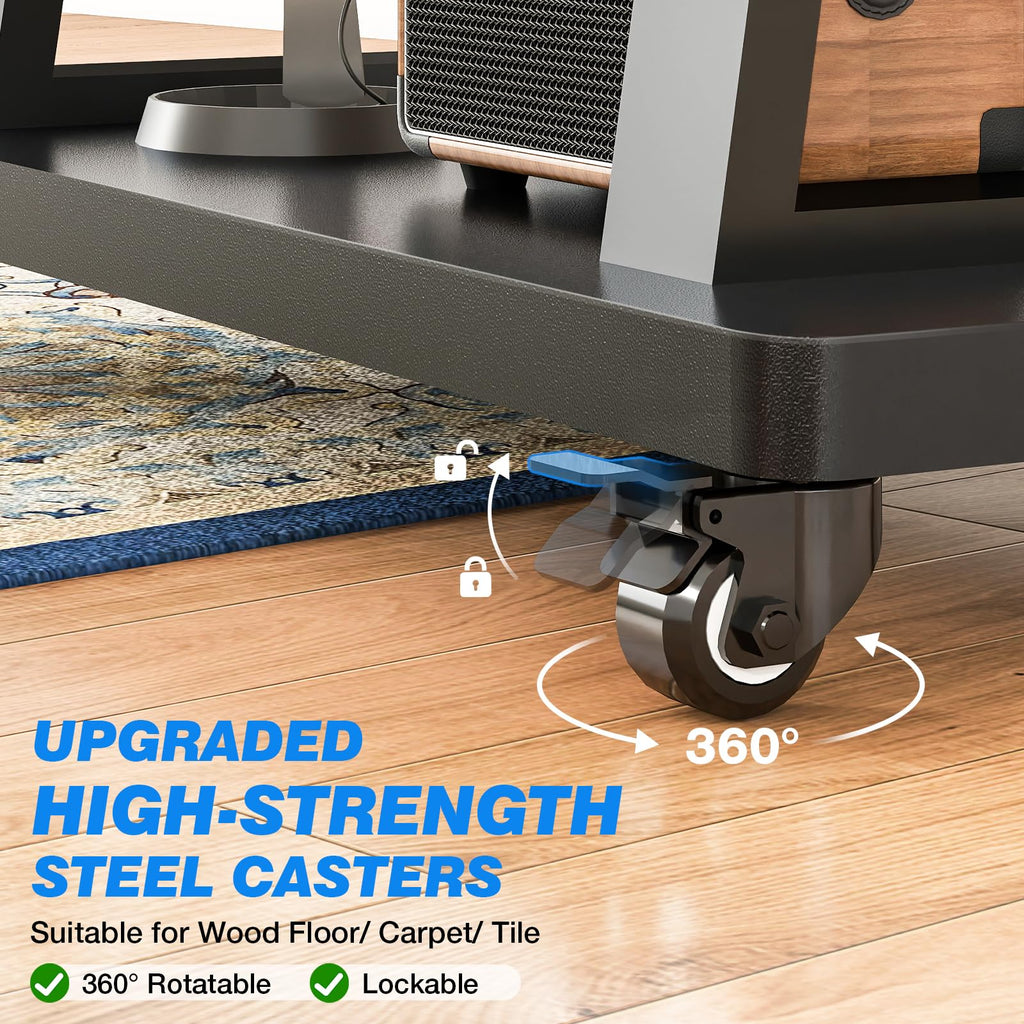 Mobile TV Cart Rolling TV Stand for 37-75 inch TVs K110
