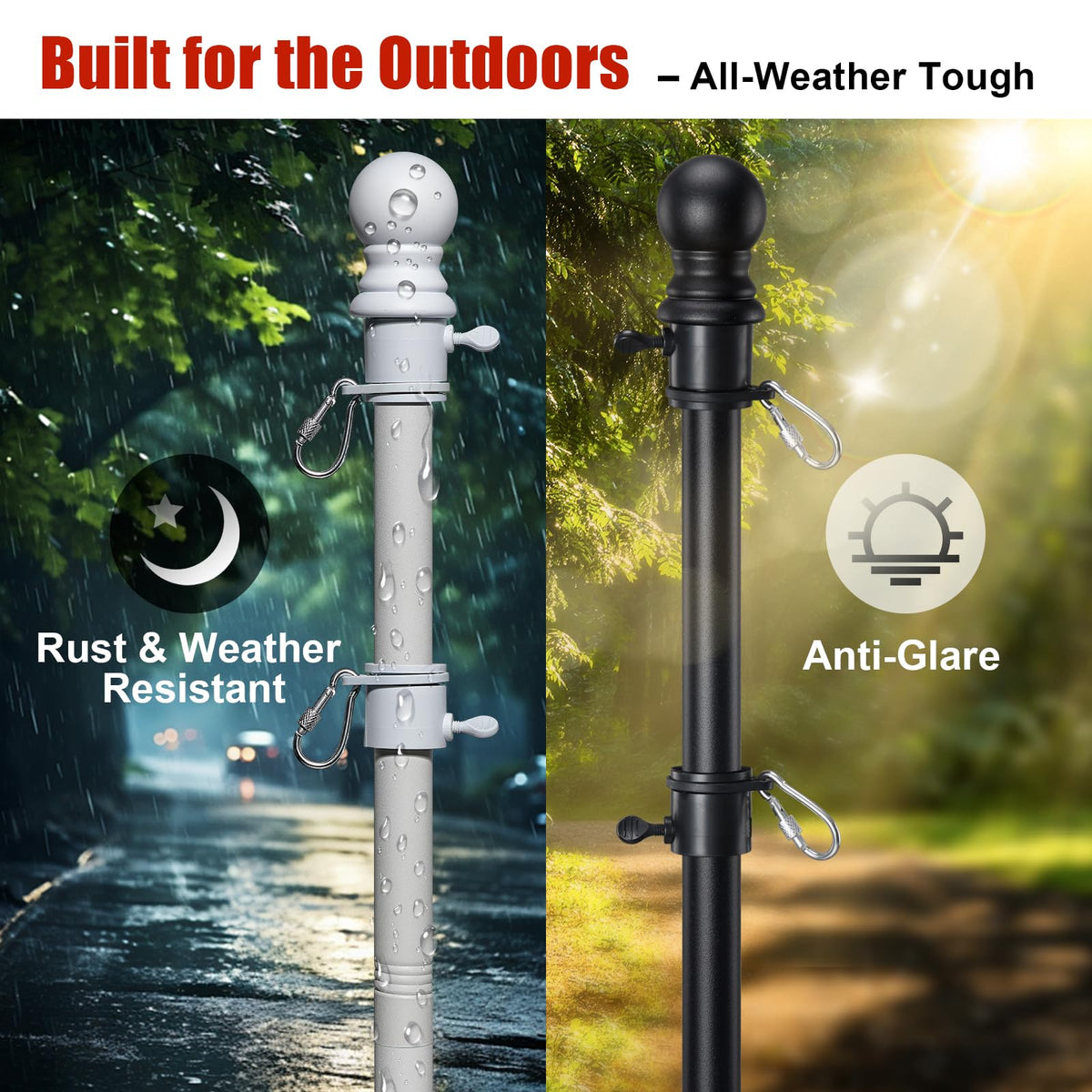 5ft Heavy Duty Stainless Steel Flag Pole W571506