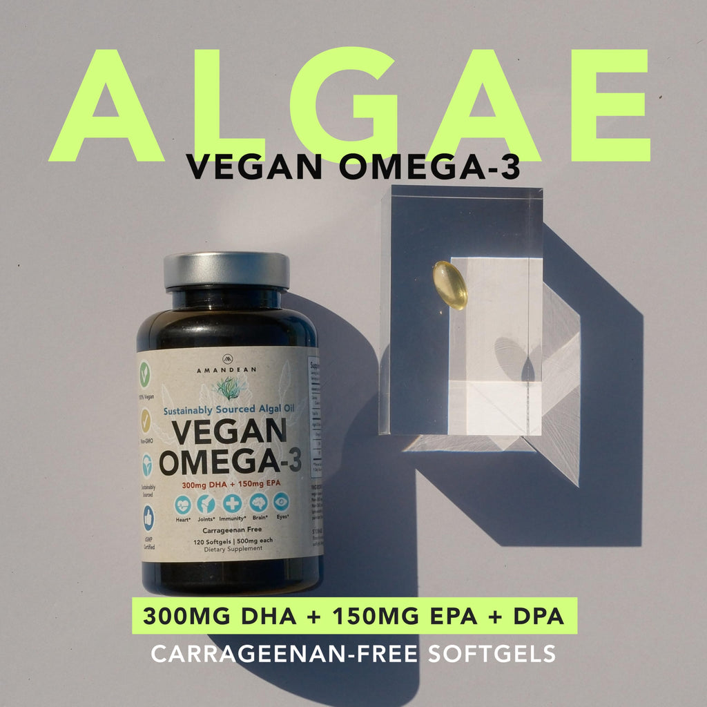 Vegan Omega-3 Algal Oil DHA EPA Softgels, 120ct Q80578