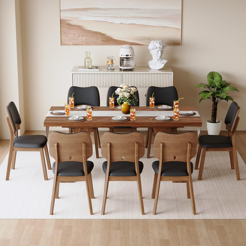 71" Wood Dining Table Set for 8 E2893