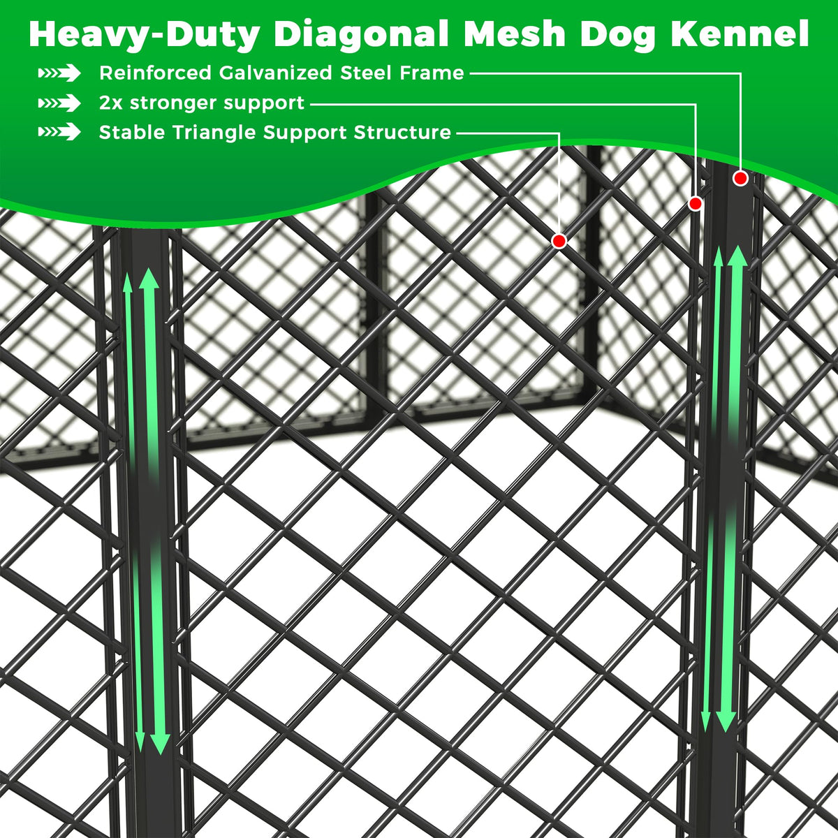 10x14×6.4 FT Heavy Duty Dog Kennel A70842