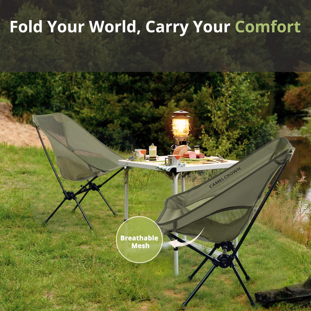 Portable Lightweight Compact Folding Mesh Camping Chair 2 Pack L978112