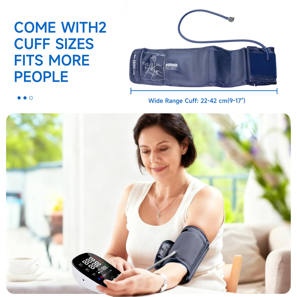 Upper Arm Blood Pressure Monitor with Adjustable Large Cuff Y485760