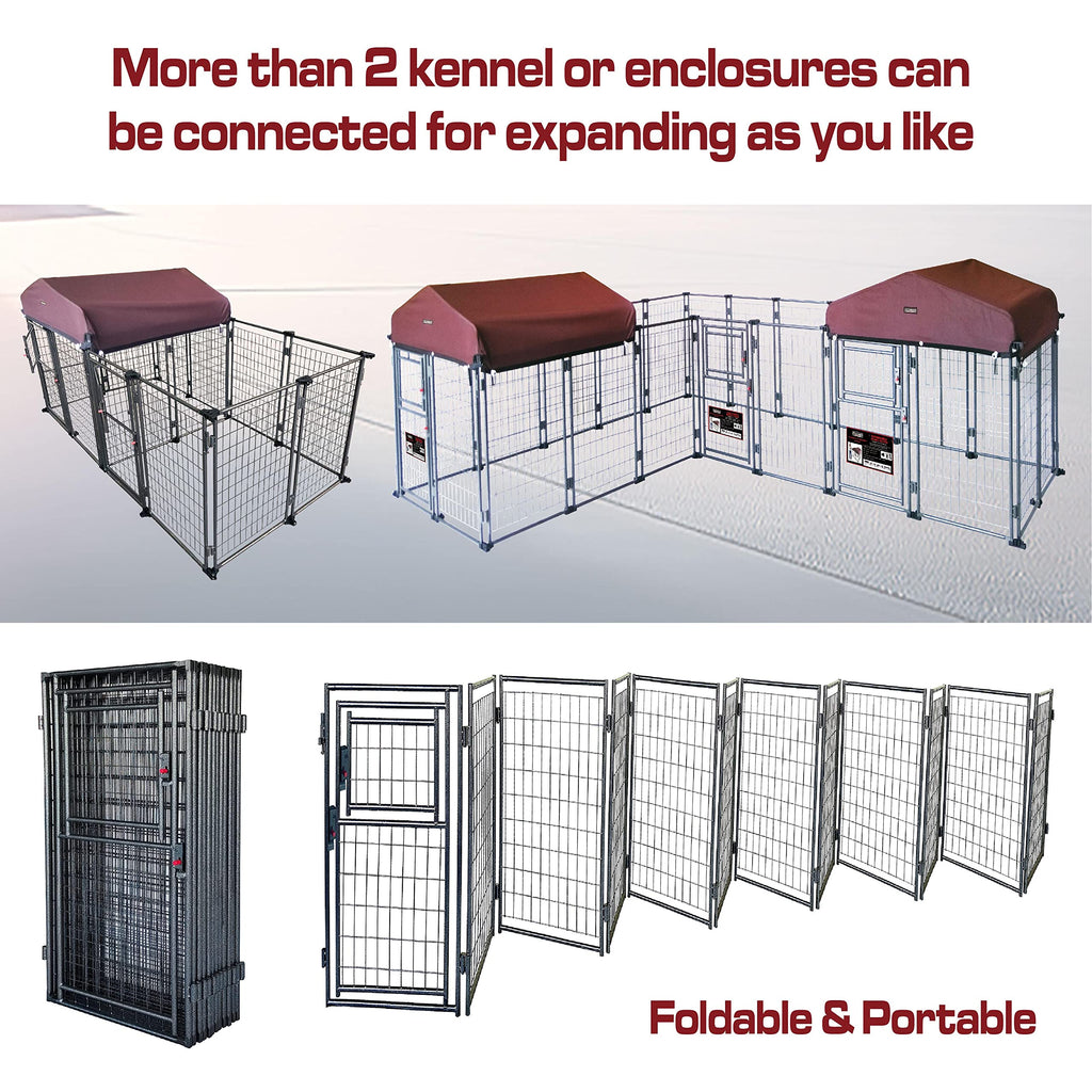 8' x 4' x 5' Outdoor Dog Kennel with Roof Cover P5092