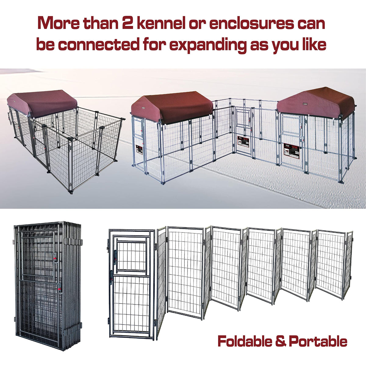 8' x 4' x 5' Outdoor Dog Kennel with Roof Cover P5092