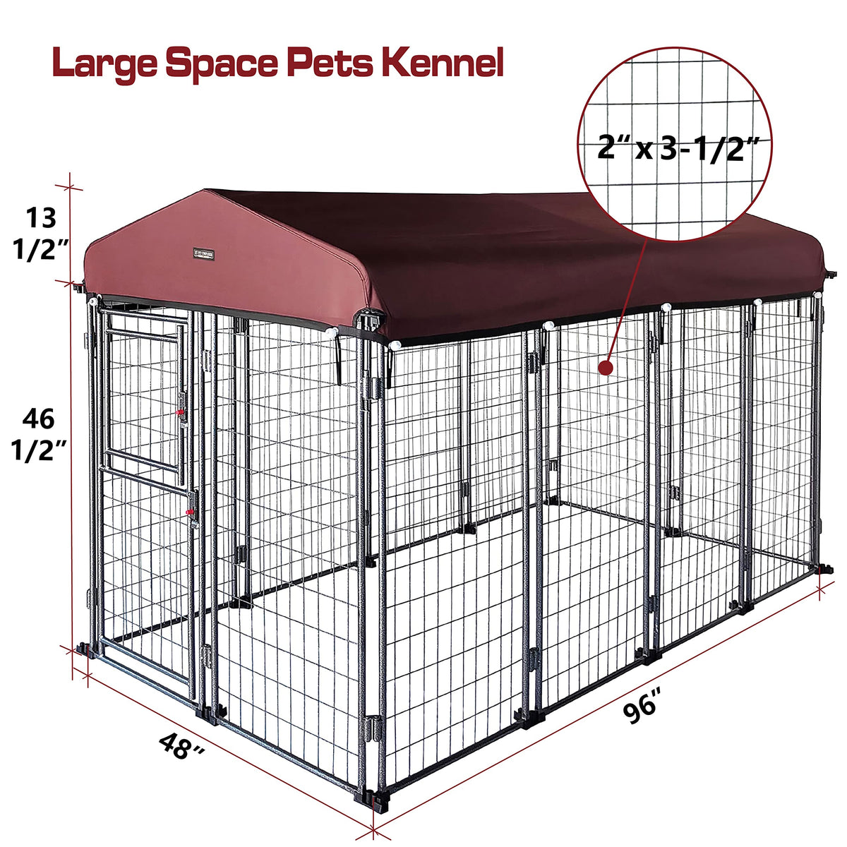 8' x 4' x 5' Outdoor Dog Kennel with Roof Cover P5092