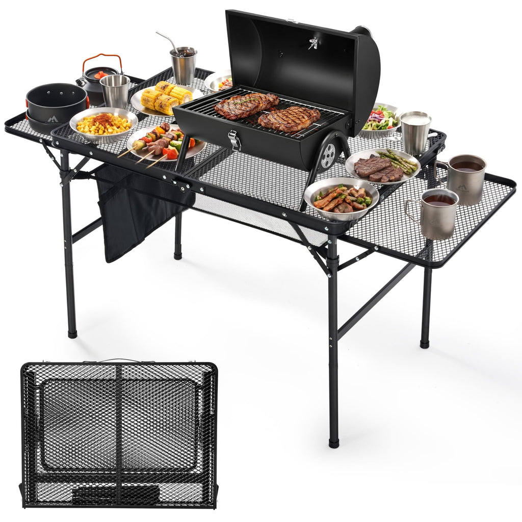 Folding Camping Table with 2 Wing Panels O676