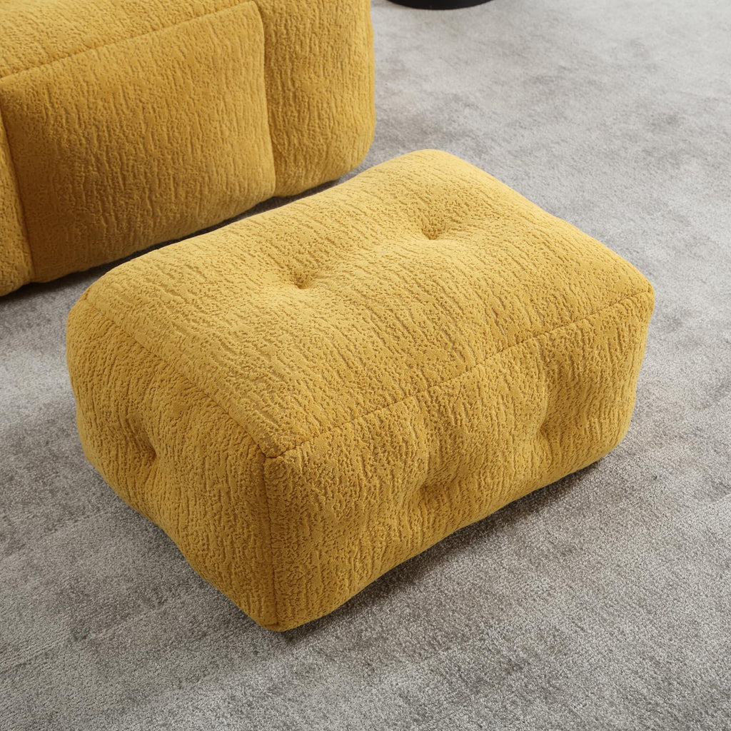Yellow Memory Foam Bean Bag Chair with Ottoman Y34009